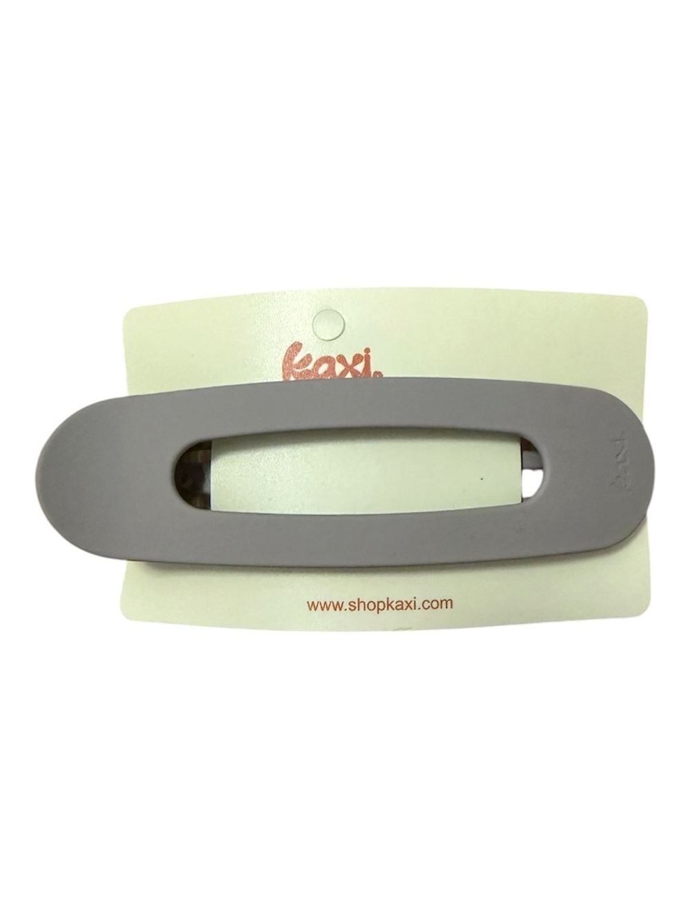 Neutral Gray Matte Oval Hair Clip